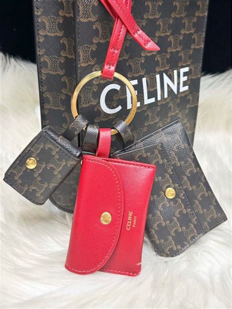 celine card holder keychain|celine key holder black.